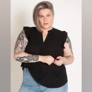 Eloquii Black Sleevless Shirt